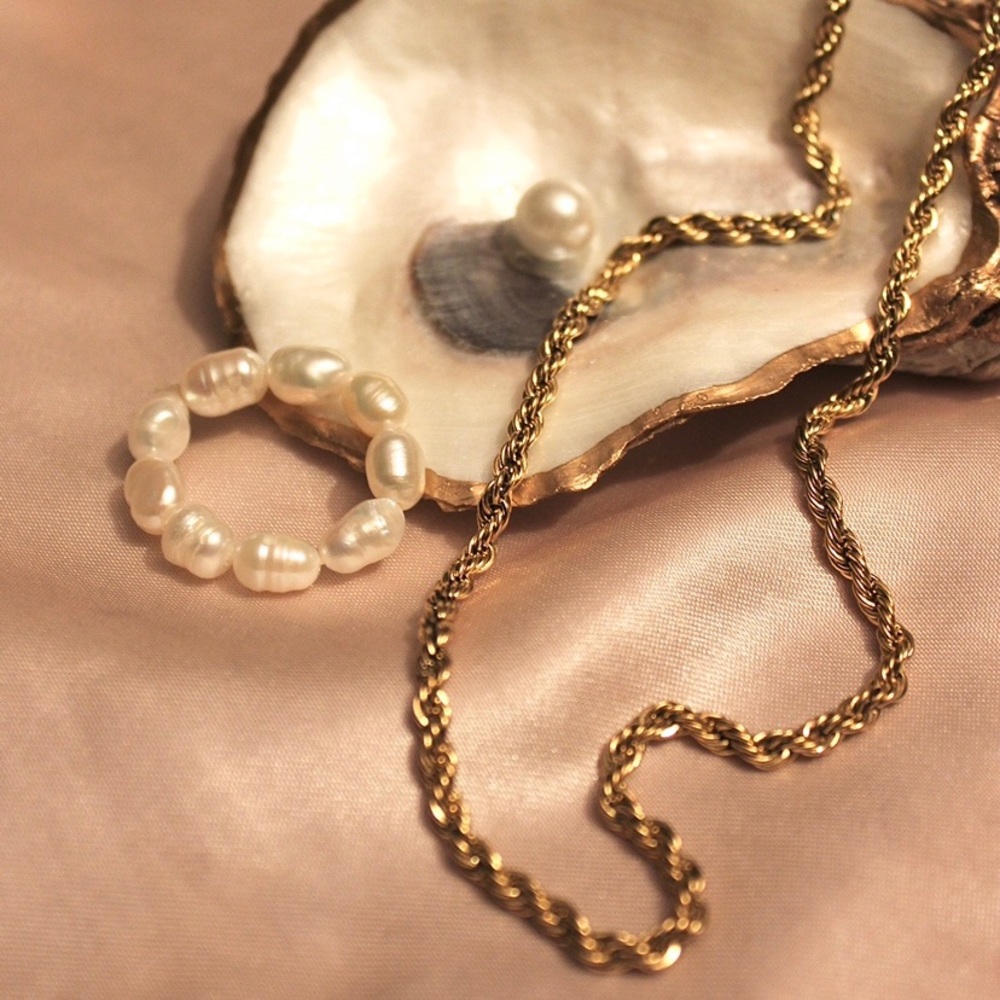 20in 18K gold plated rope chain necklace